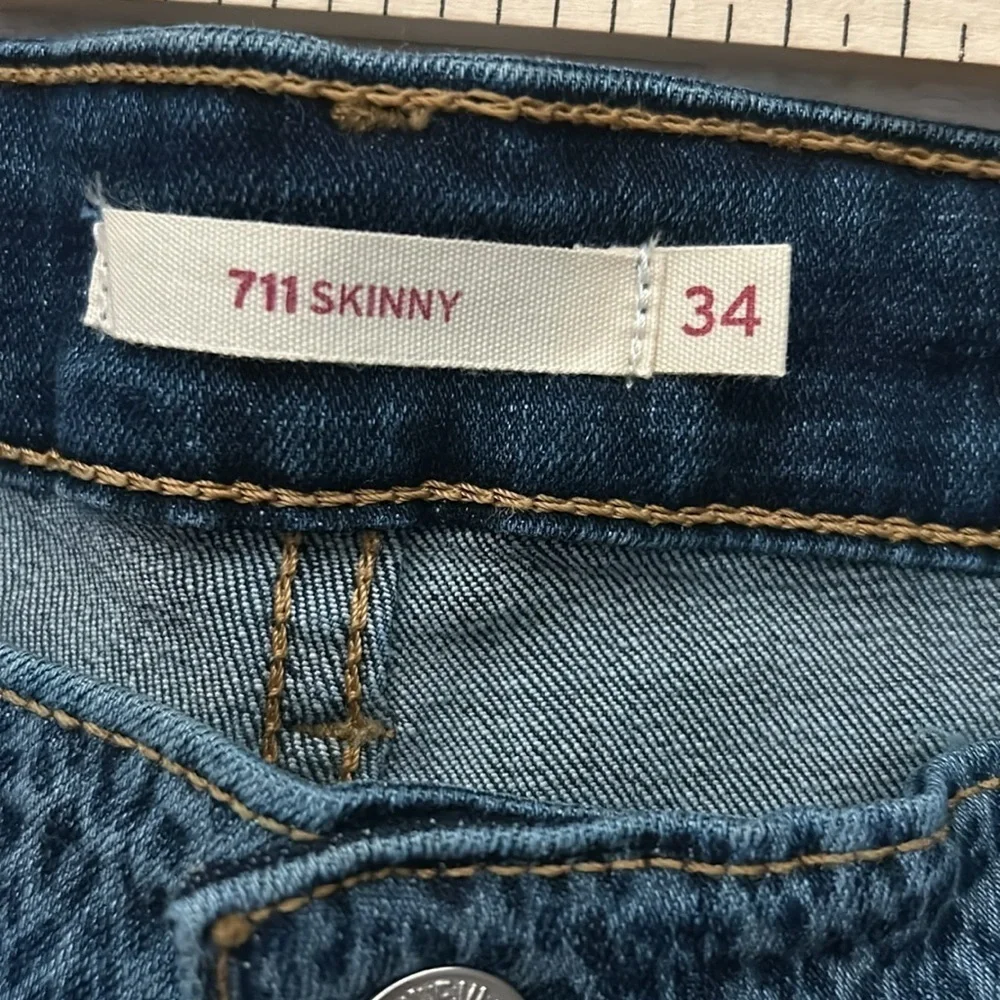 NWT Women’s Levi’s Sculpt 711 skinny, blue animal print denim, plus size 18.
